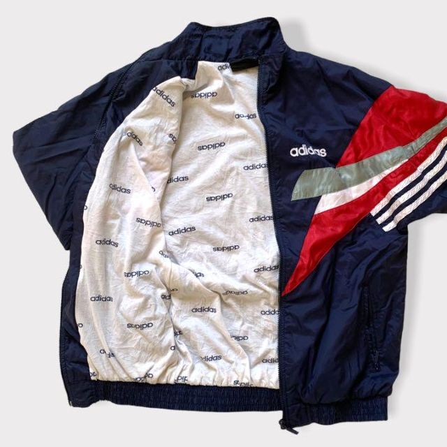 90's adidasﾌﾞﾘｰﾁ加工ﾅｲﾛﾝｼﾞｬｹｯﾄ