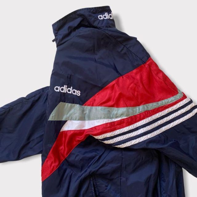 90s adidasアディダス ナイロンジャンパーブルゾンレッド系 B3713