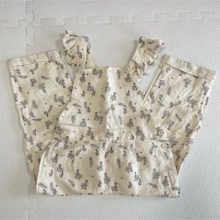 ザラキッズ(ZARA KIDS)の新品⭐︎zarababy リネン  小花柄　サロペット　パンツ(パンツ/スパッツ)