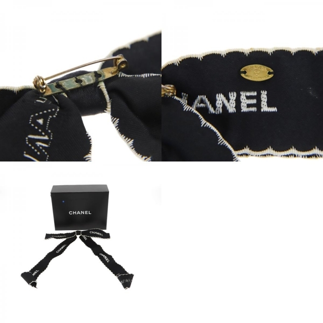 CHANEL(シャネル)のシャネル CHANEL リボン ロゴ ブローチ レディースのアクセサリー(ブローチ/コサージュ)の商品写真