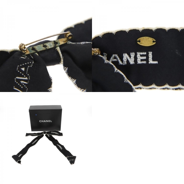 シャネル CHANEL リボン ロゴ ブローチ 9
