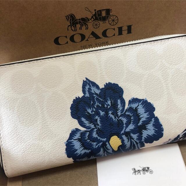即納HOT COACH - COACH コーチ 長財布 シグネチャー パープル花柄の