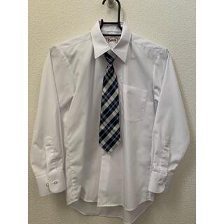 長袖 白シャツ(140サイズ)ネクタイ付き(ドレス/フォーマル)