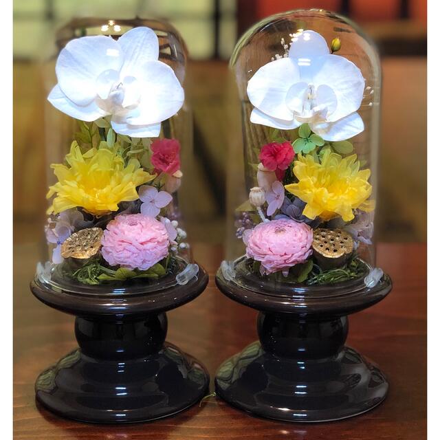 激安直販店 お供え花 【仏花】胡蝶蘭お供えの花 H18cm 花器ガラス