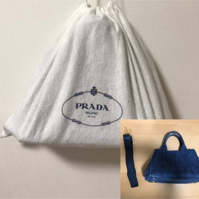 PRADA  バッグ　デニム　カナパ