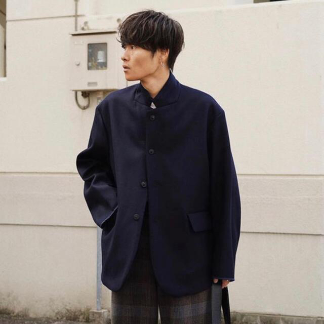 店舗良い URU WOOL OVER JACKET Navy サイズ1 テーラードジャケット