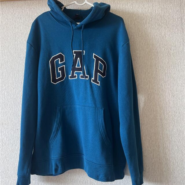 GAP 古着 GAP ギャップ パーカー プルオーバー デカロゴ ターコイズ Lの通販 by さき's shop｜ギャップならラクマ