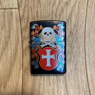 ジッポー(ZIPPO)のジッポー　オイルライター　髑髏(スカル)　十字架エンブレム(タバコグッズ)