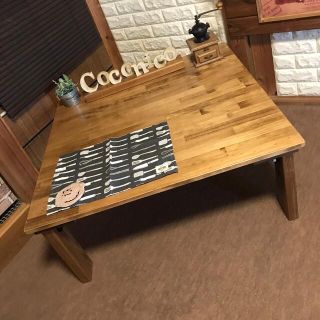 【4大特典付き】正方形木製脚の折りたたみセンターテーブル 90cm ...