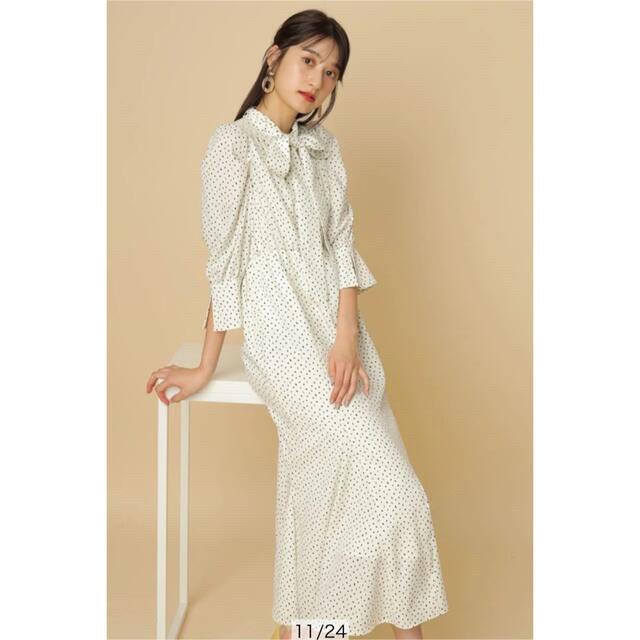 Rirandture - 美品💗Rirandture💗ボウタイプリントフレアワンピースの Rirandture - 美品💗Rirandture💗ボウタイプリントフレアワンピースの