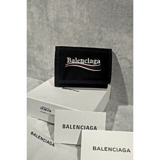 Balenciaga - BALENCIAGA 三つ折り財布 ロゴ キャッシュ ミニ 