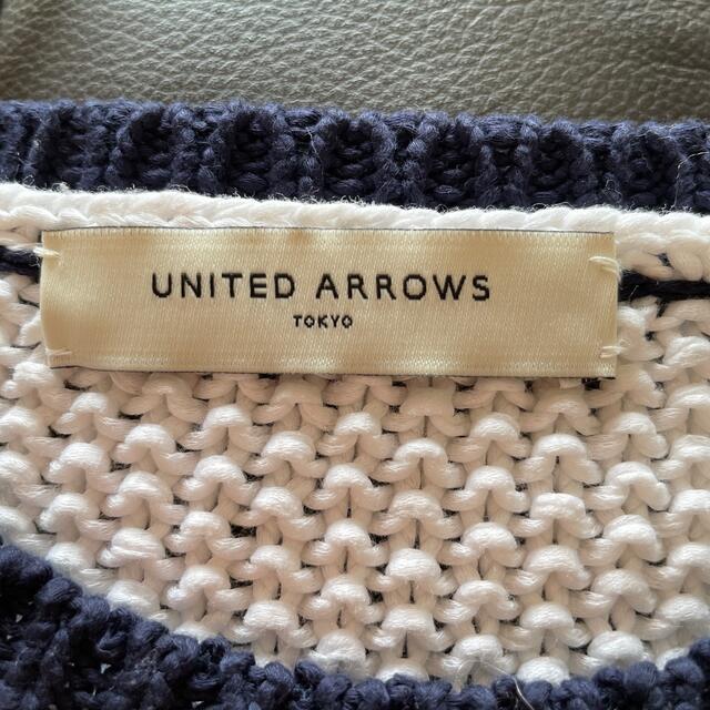 UNITED ARROWS(ユナイテッドアローズ)のユナイテッドアローズ　白紺コットン100パーセーター レディースのトップス(ニット/セーター)の商品写真