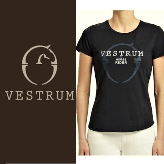 処分　VESTRUM ノックスビル ロゴ Tシャツ　レディース 乗馬　馬術