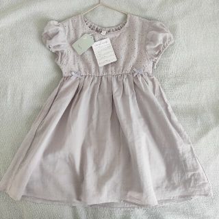 シマムラ(しまむら)の新品タグ付き　juo レースワンピース　100　ラベンダー　女の子　しまむら(ワンピース)