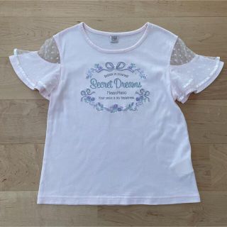 メゾピアノジュニア(mezzo piano junior)のメゾピアノ　花刺繍　Tシャツ　140(Tシャツ/カットソー)