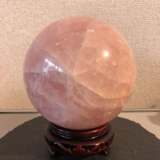 ☆お値下げ☆特大・最高級品☆ローズクオーツ　スフィア　ピンク　水晶(置物)