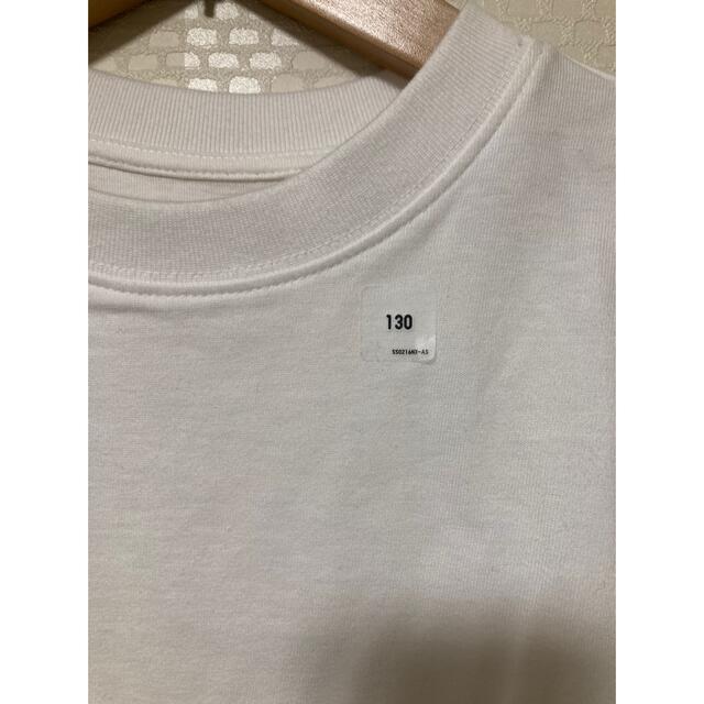 UNIQLO(ユニクロ)のユニクロ　女の子　130 ワンピース  Tシャツ チュニック 白　ガールズ キッズ/ベビー/マタニティのキッズ服女の子用(90cm~)(ワンピース)の商品写真