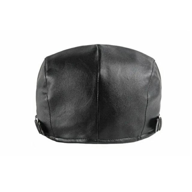 EE08★13　値下げ☆ハンチング帽　ベレー帽　ブラック　レザー風 レディースの帽子(ハンチング/ベレー帽)の商品写真