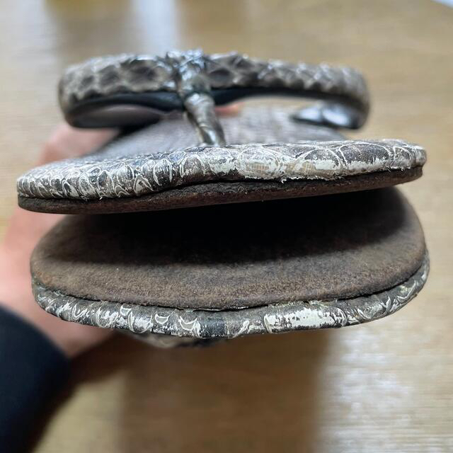 雪駄　革底　蛇柄 メンズの靴/シューズ(下駄/草履)の商品写真