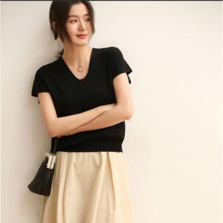 美品　Vネック半袖サマーニットプルオーバー　#ZARA #theory(Tシャツ(半袖/袖なし))