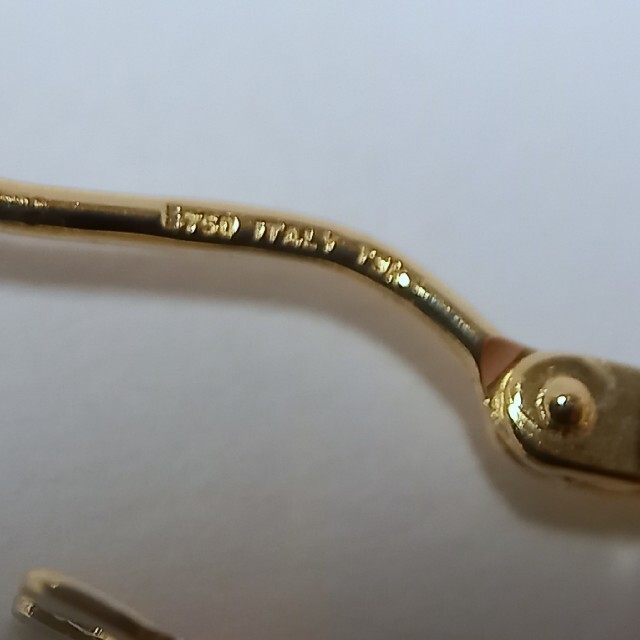 アスで 新品 イタリア製 K18デザインフープピアス(リングピアス)の通販