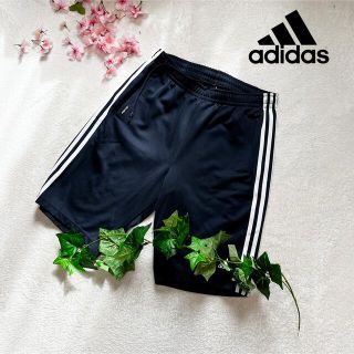 アディダス(adidas)の【良品　古着】アディダス　ハーフパンツ　メンズL ネイビー(ショートパンツ)