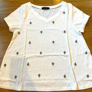 【最終値下】サボテン刺繍Tシャツ(Tシャツ(半袖/袖なし))