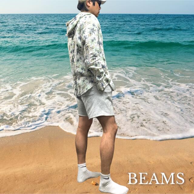 BEAMS(ビームス)のBEAMS パーカー ビーチ 海　ヘンプ　柄 メンズのトップス(パーカー)の商品写真