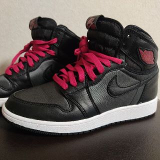 ナイキ(NIKE)のルナさん専用 エアジョーダン1 ハイ ブラック レッド サテンJordan 1(スニーカー)