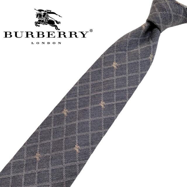 BURBERRY バーバリー グラフチェック ネクタイ グレー ホース柄