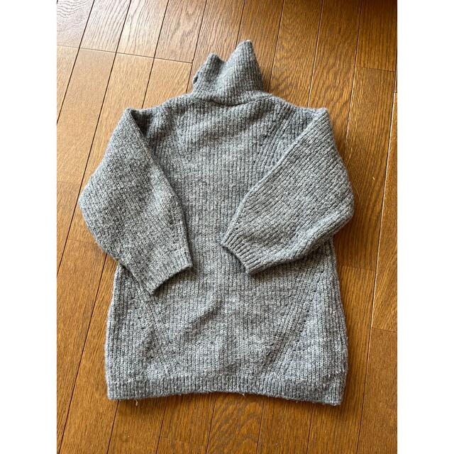 ZARA KIDS(ザラキッズ)のニット　タートル　ワンピース　ZARA 80cm キッズ/ベビー/マタニティのベビー服(~85cm)(ワンピース)の商品写真