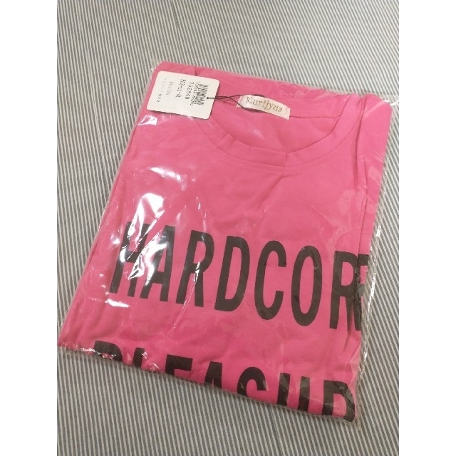 ☆新品タグ付き 韓国ファッション日本企画 ロング、チュニック ピンク LL−4L レディースのトップス(Tシャツ(半袖/袖なし))の商品写真