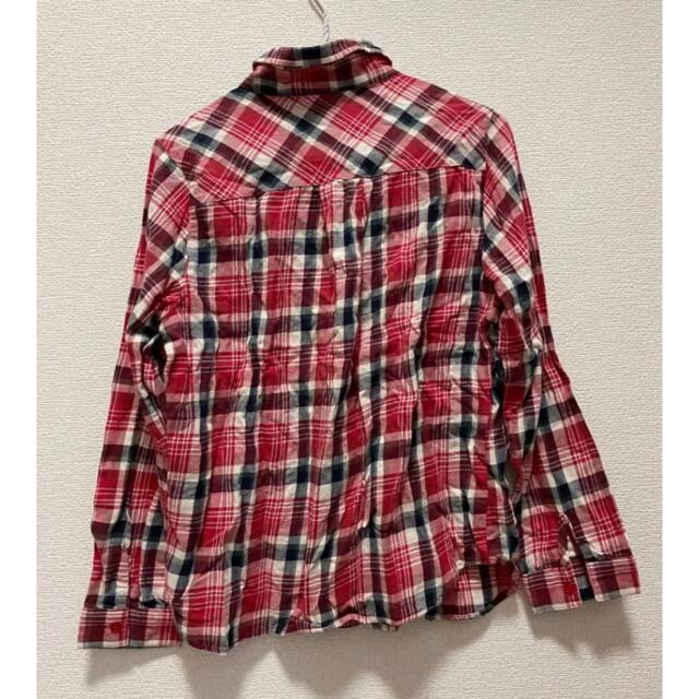 赤　チェックシャツ レディースのトップス(シャツ/ブラウス(長袖/七分))の商品写真