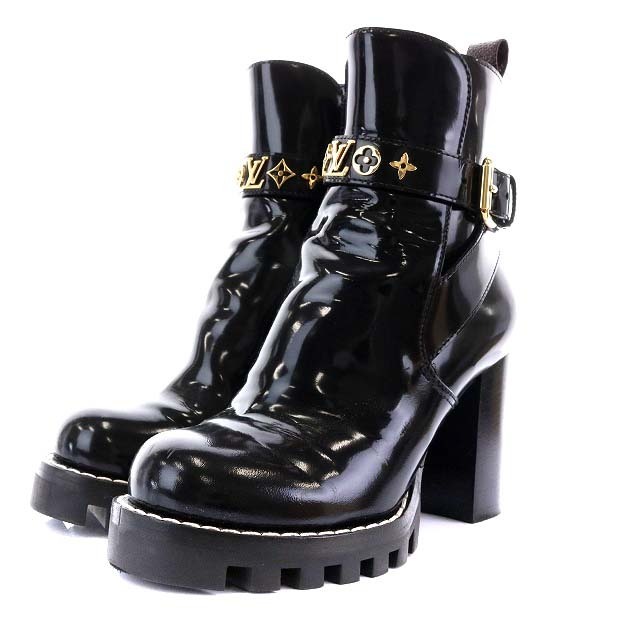 リアル ショートブーツ ルイヴィトン - VUITTON LOUIS 34.5 1A95HJ 黒