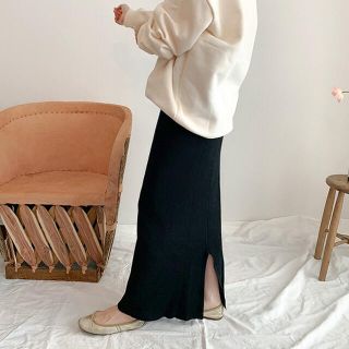 nugu ニットタイトスカート long slim knit skirt (ロングスカート)