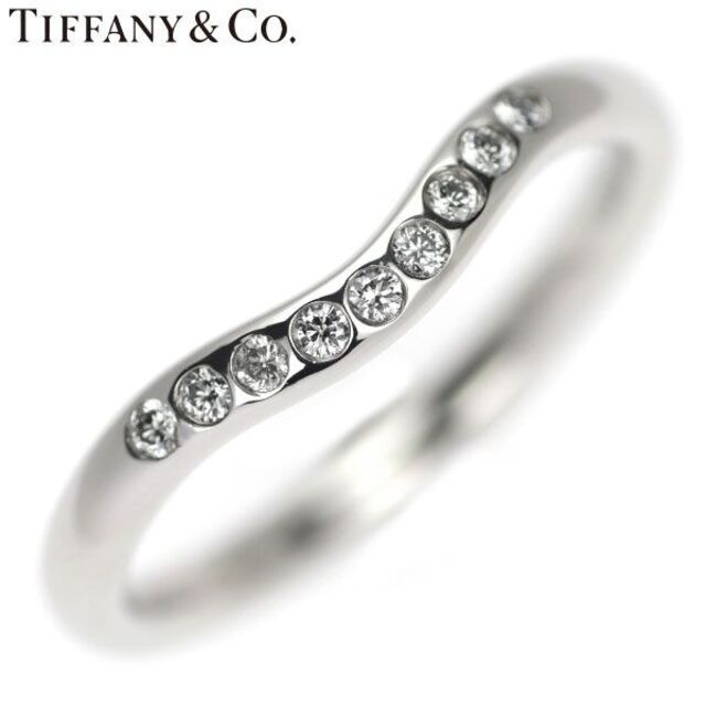 Tiffany & Co.(ティファニー)の【4/17掲載終了】ティファニー Pt950 ダイヤモンドリング カーブドバンド レディースのアクセサリー(リング(指輪))の商品写真