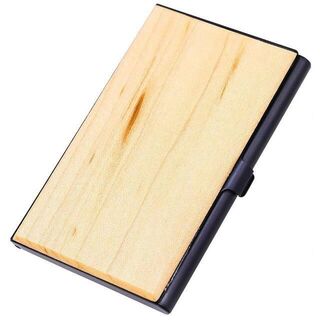 名刺入れ 木製 ステンレス カードケース 20枚収納 薄型 メープル(名刺入れ/定期入れ)