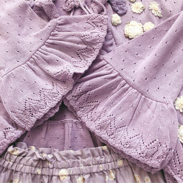 【新品】ピンクハウス バラのモチーフが付いたカーディガン ペチコート付きスカートペチコート付き