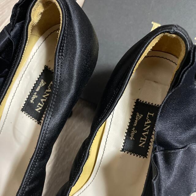 LANVIN(ランバン)のLANVIN ランバン サテンブラックパンプス レディースの靴/シューズ(ハイヒール/パンプス)の商品写真