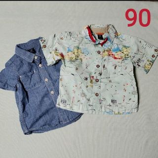 ベビーギャップ(babyGAP)のベビーギャップ　半袖シャツ　2枚　90　まとめ売り(ブラウス)