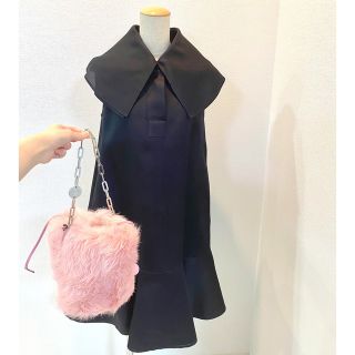 ニナリッチ(NINA RICCI)のお値下げ　定価25万円　Nina Ricci シルクブラックワンピース　36(ひざ丈ワンピース)