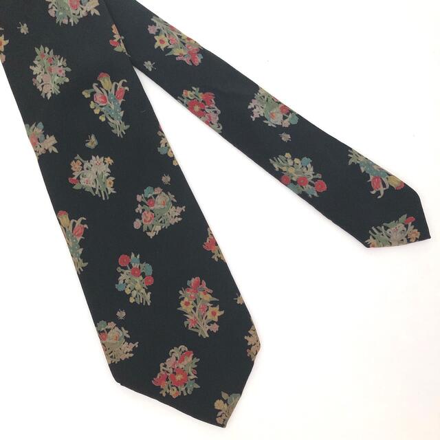 GUCCI グッチ ネクタイ 高級シルク 花束 花柄 ブラック イタリア