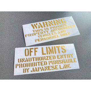 送料無料♪ 02 warning OFF ステッカー セット ゴールド(車外アクセサリ)