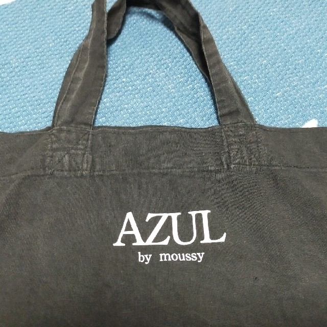 AZUL by moussy(アズールバイマウジー)のAZUL♡ブラック手さげ♡布製エコバッグ レディースのバッグ(エコバッグ)の商品写真