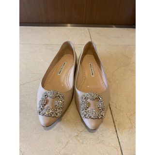 マノロブラニク(MANOLO BLAHNIK)の【かりん♡様ご専用】マノロブラニク ハンギシ 革 ピンクベージュ(ハイヒール/パンプス)