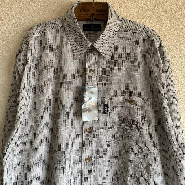 ひし型 90s デッドストック 総柄シャツ 刺繍シャツ 綿麻 シャリ感 レトロ 菅田将暉 | www.benimuhendisim.com