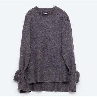 ザラ(ZARA)のzara 袖リボン 美品(ニット/セーター)