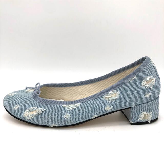 repetto(レペット)のrepetto レペット デニム ダメージ パンプス 24.5cm レディースの靴/シューズ(ハイヒール/パンプス)の商品写真