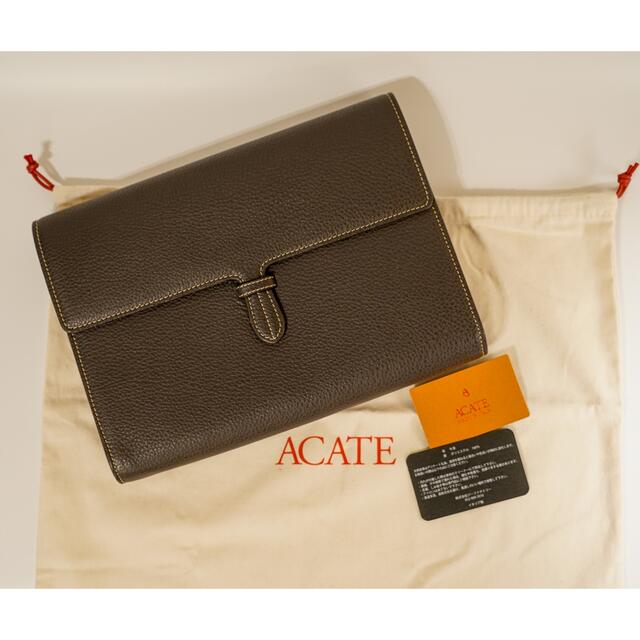 【美品】ACATE アカーテ　クラッチバッグ　ダークグレーバッグ