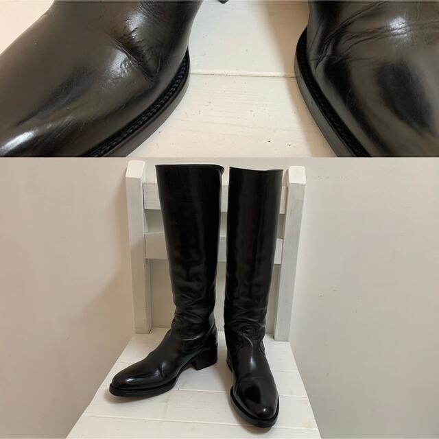 SARTORE(サルトル)のSARTORE サルトル ITALY製 バックファスナー レザーロングブーツ 黒 レディースの靴/シューズ(ブーツ)の商品写真